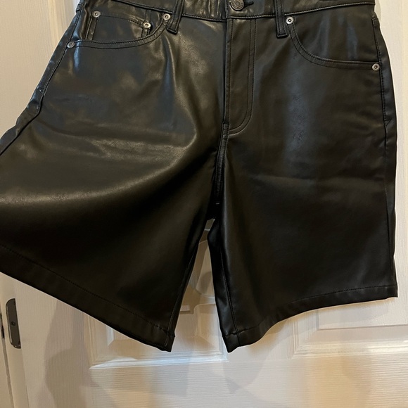 GAP Vegan Leather 10” High Rise Bermuda Shorts - Picture 7 of 10